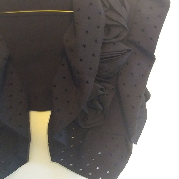 Valentino Black Ruffle Knit Shrug - Picture 4 of 14